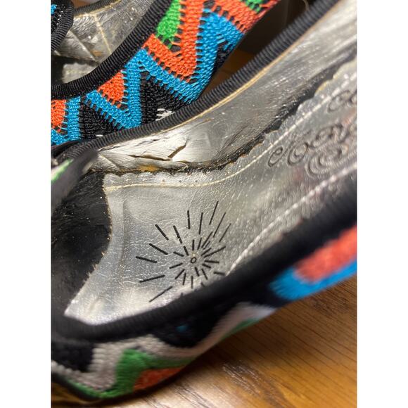 Naughty Monkey Women's Moroccan Strut Pump Black Orange Peep Toe Y2K Size 7.5 - Picture 7 of 8